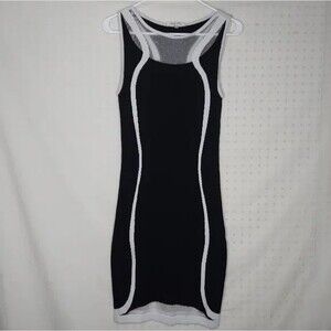 Ohne Titel Hourglass Dress Small Black White Knit Sleeveless